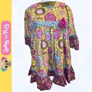 Jelly the Pug Girl Heathers Collection Funky Floral Brooklyn Dress /Sz 6